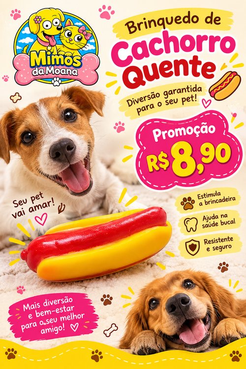 Brinquedo de cachorro quente para cães, em material resistente