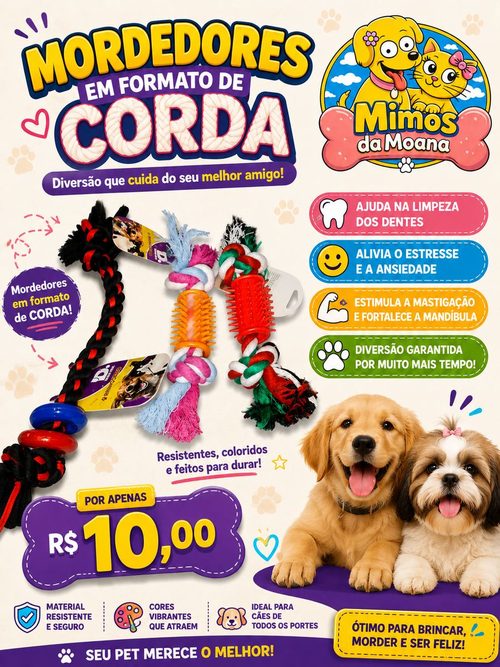 Mordedor em formato de corda para cães