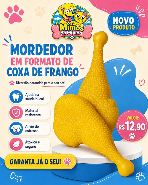 Mordedor em formato de coxa de frango para cães
